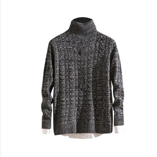 Men's Solid Color High Collar Thickened Fashionable Warm Sweater