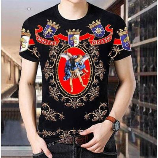Short-Sleeved Men's T-Shirt Chinese Style Bottoming Shirt Men's Shirt Round Neck Korean Slim Summer Dress