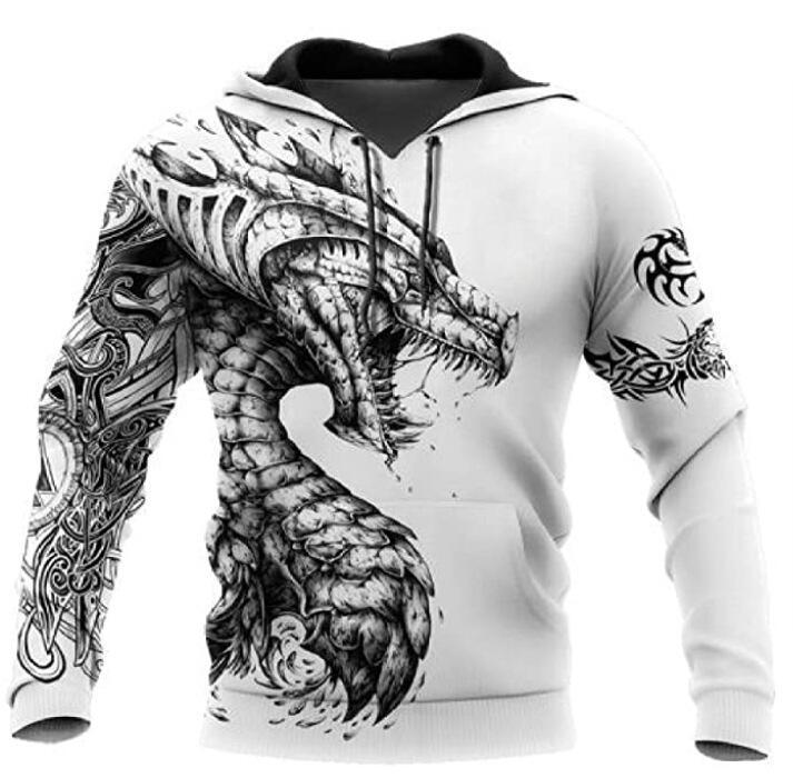 Men's Fashion Casual Print Pullover Hoodie