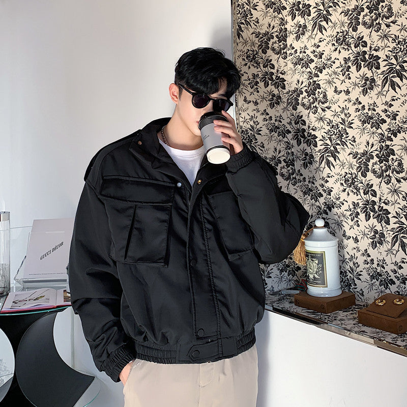 Fashion Short Tooling Men's Cotton Jacket