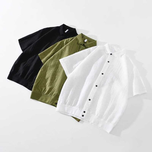 Summer Thin Breathable Short-sleeved Shirt Men's Trendy All-matching Loose Casual Shirt