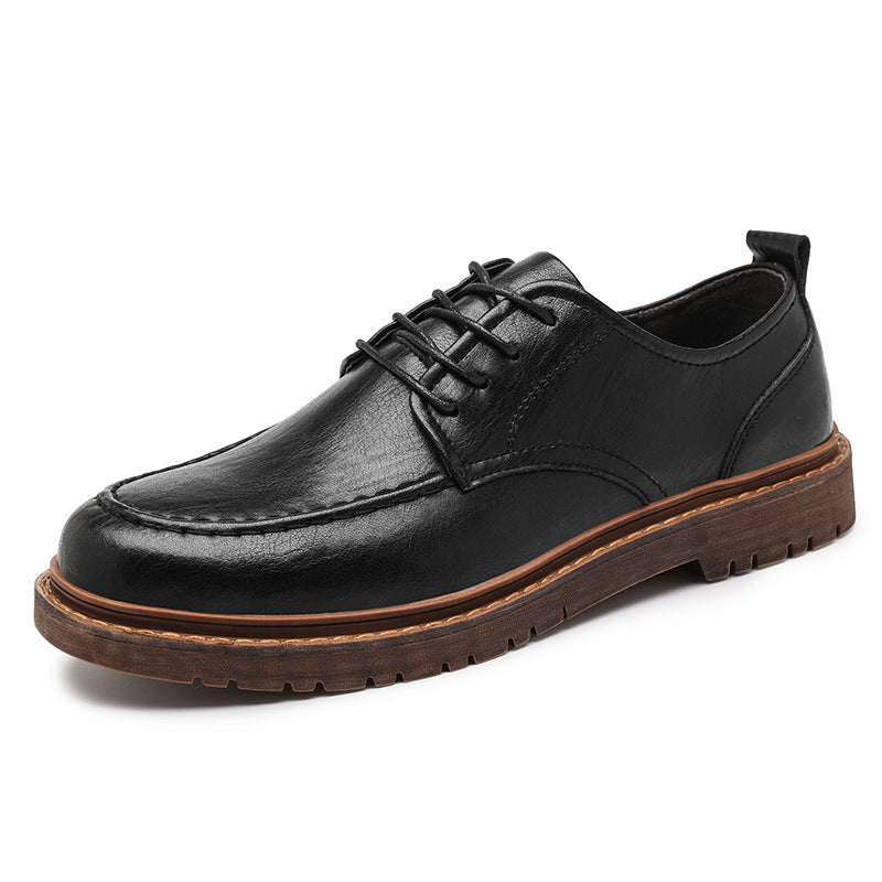Tooling Casual Leather Shoes All-matching British Leather Shoes