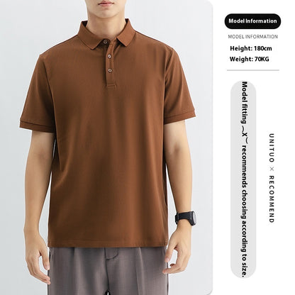 High-end Knitted Polo Shirt Short-sleeved Men's High-end Sense