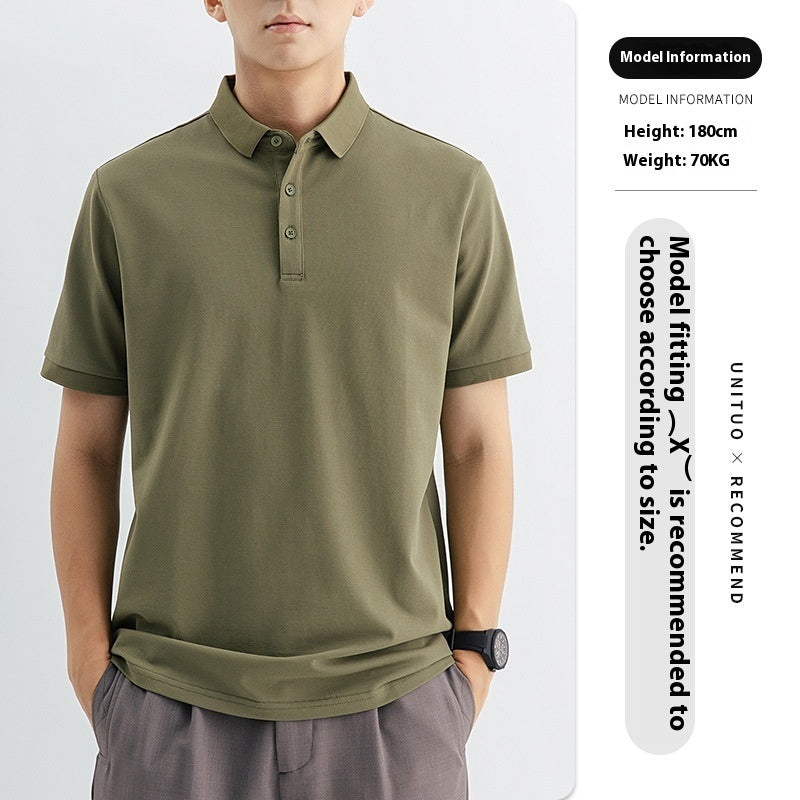 High-end Knitted Polo Shirt Short-sleeved Men's High-end Sense