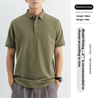 High-end Knitted Polo Shirt Short-sleeved Men's High-end Sense