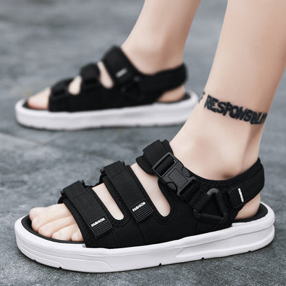Men's Sandals Summer New Rubber Thick-Soled Non-Slip Slippers Student Casual Korean Style Trendy Beach Shoes