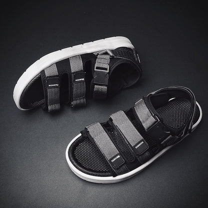 Men's Sandals Summer New Rubber Thick-Soled Non-Slip Slippers Student Casual Korean Style Trendy Beach Shoes