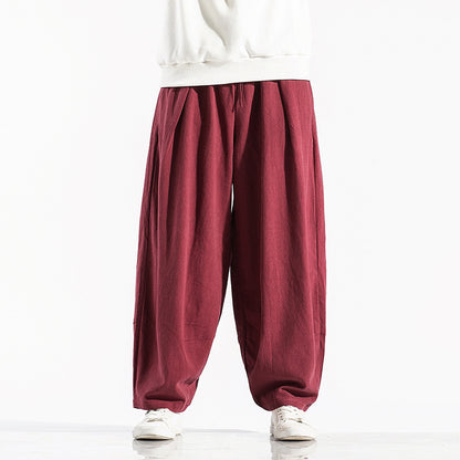 Man with wide legs pants