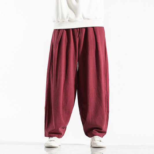 Man with wide legs pants