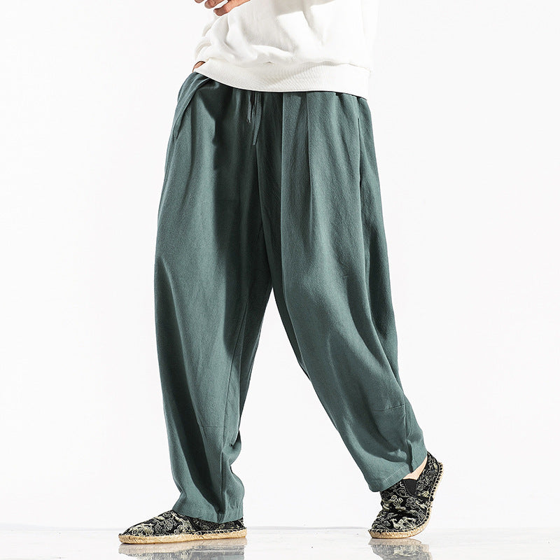Man with wide legs pants
