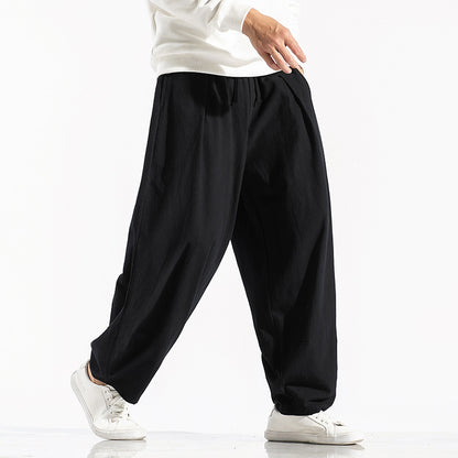 Man with wide legs pants
