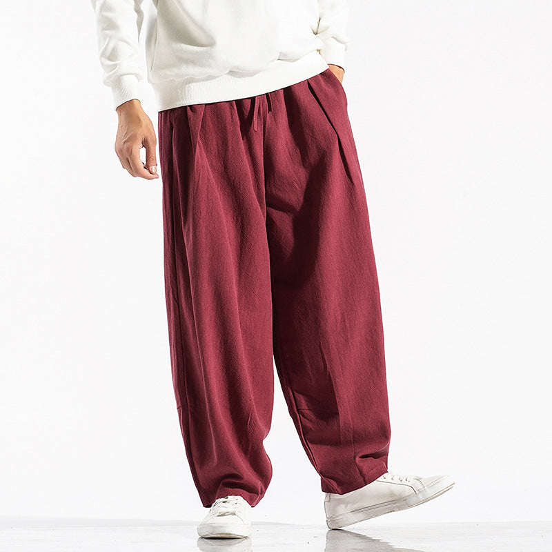Man with wide legs pants