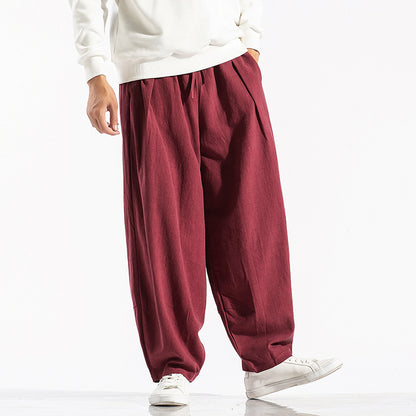 Man with wide legs pants