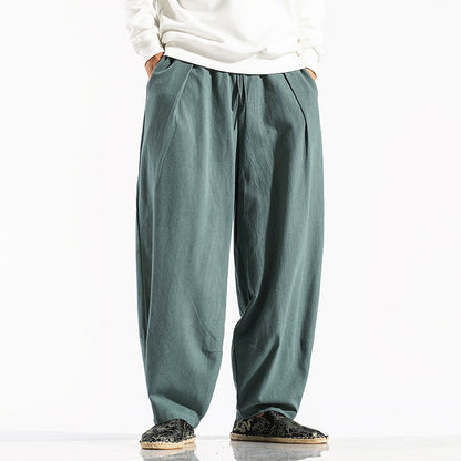 Man with wide legs pants