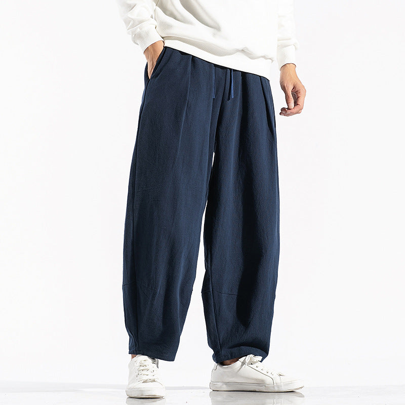 Man with wide legs pants