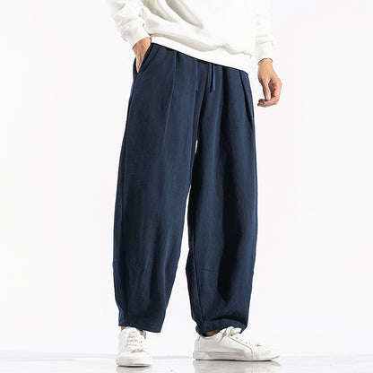 Man with wide legs pants