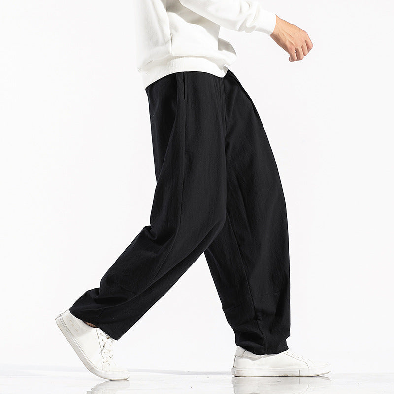 Man with wide legs pants