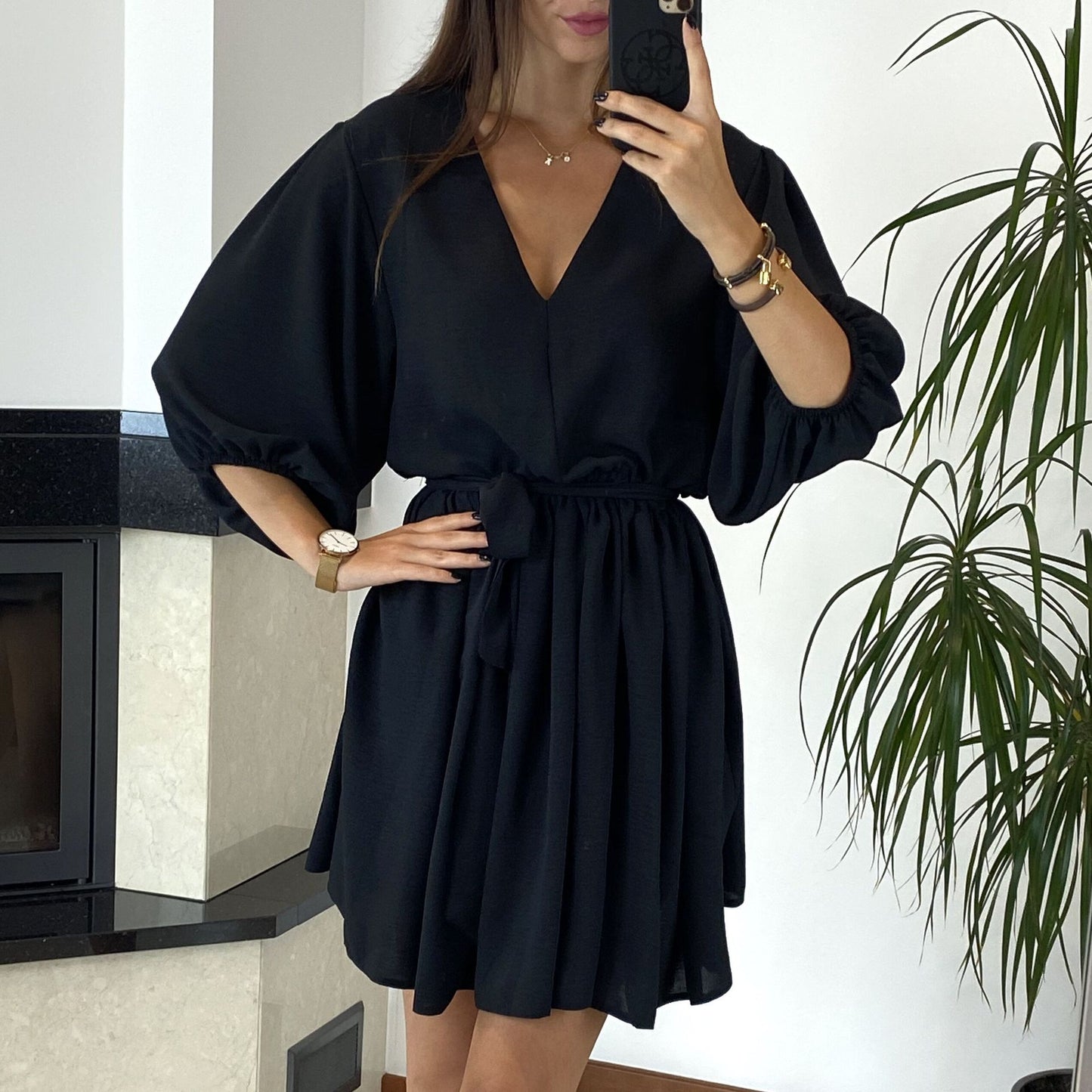 Women's V-Neck Lace Sexy Ice Silk Dress