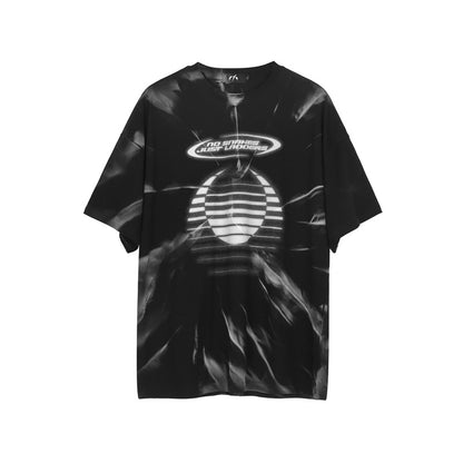 Dark High Street Spiral Tie-Dye Short-Sleeved Male Street Fashion Brand