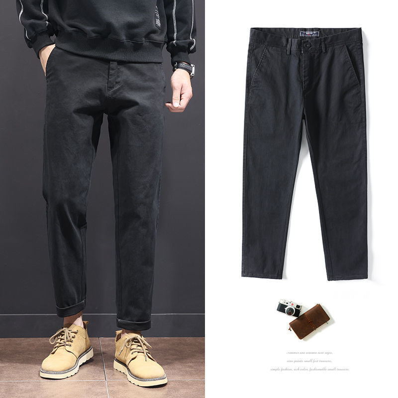Men's Casual Pants Thin Straight Cropped
