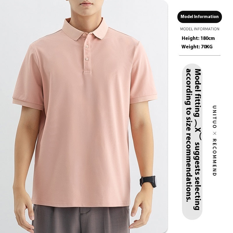 High-end Knitted Polo Shirt Short-sleeved Men's High-end Sense