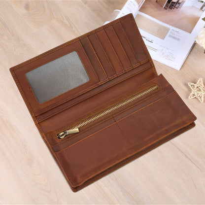 Off Crazy Horse Leather Men's Vintage Leather Wallet