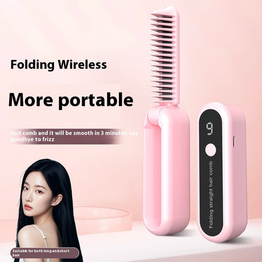 Straight Comb Wireless Charging Portable Negative Ion Hair Straightener