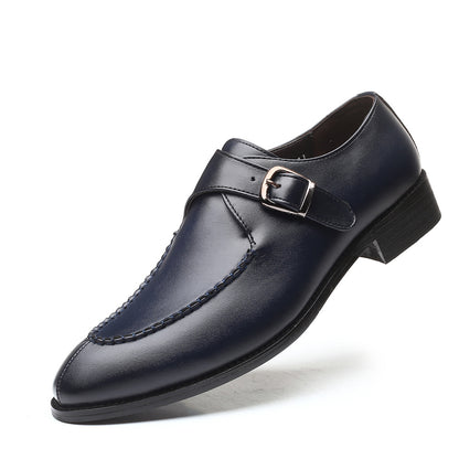 Men's leather toe cap British formal shoes