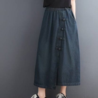 Artistic Retro Denim Skirt For Women