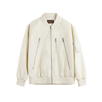 Casual White L2B Pilot Jacket Nylon Thin Baseball Uniform