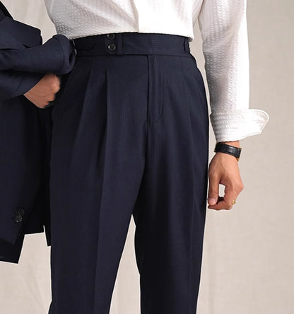 Retro Casual Business Non-ironing Mid-waist Wool Suit Pants