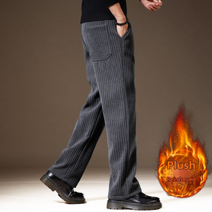 Thick Stripe Velvet Heavy Corduroy Straight Casual Pants