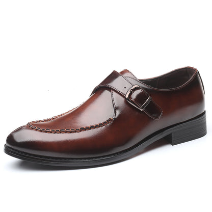 Men's leather toe cap British formal shoes