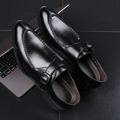 Men's leather toe cap British formal shoes