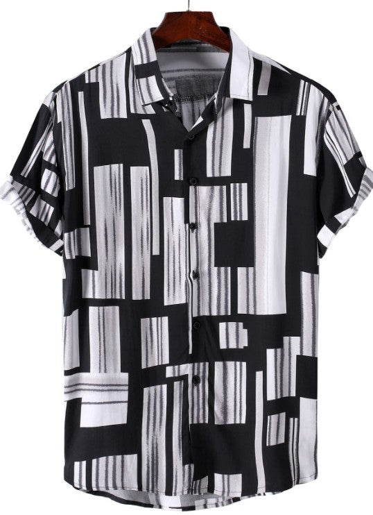 Men's Fashion Casual Print Breathable Shirt