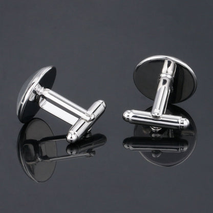 Letter Time Gem French Cufflinks Silver Men's Shirt Cufflinks