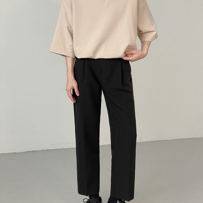 Men's Straight Grey Suit Pants