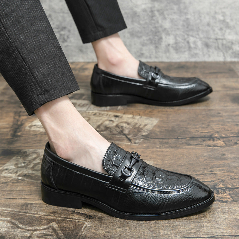 Business Formal Wear Slip-on Leather Shoes 46 Pointed Wedding Groom's Shoes