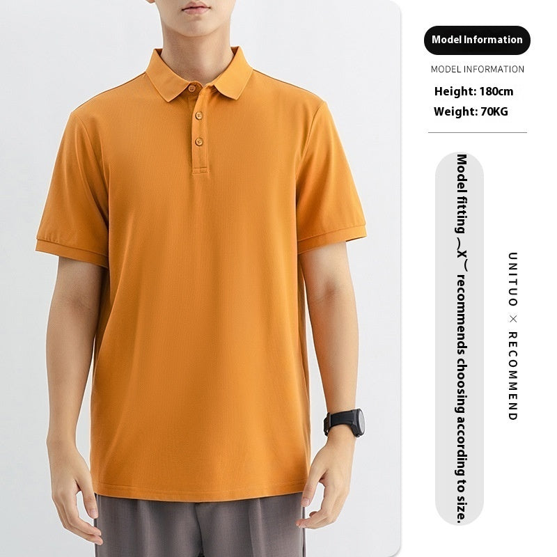 High-end Knitted Polo Shirt Short-sleeved Men's High-end Sense