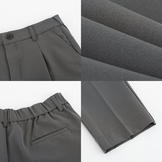 Men's Straight Grey Suit Pants