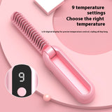 Straight Comb Wireless Charging Portable Negative Ion Hair Straightener