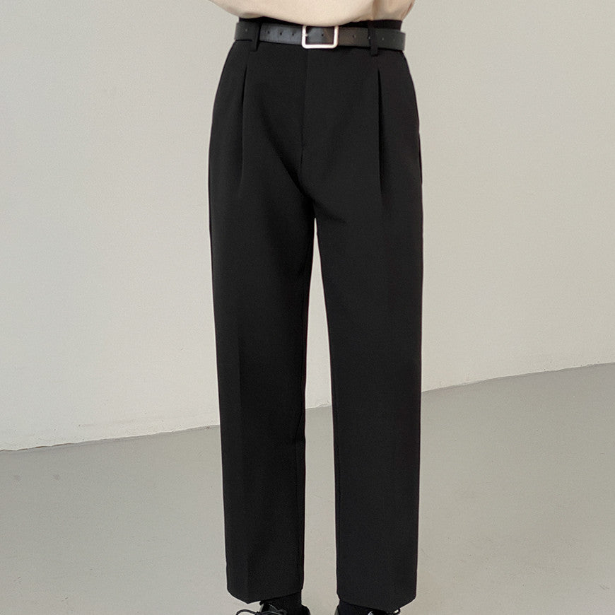 Men's Straight Grey Suit Pants