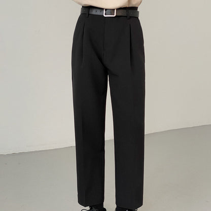 Men's Straight Grey Suit Pants