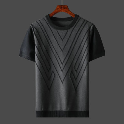 Men's Fashion Casual Slim-fit Solid Color Round Neck Bottoming Shirt Top