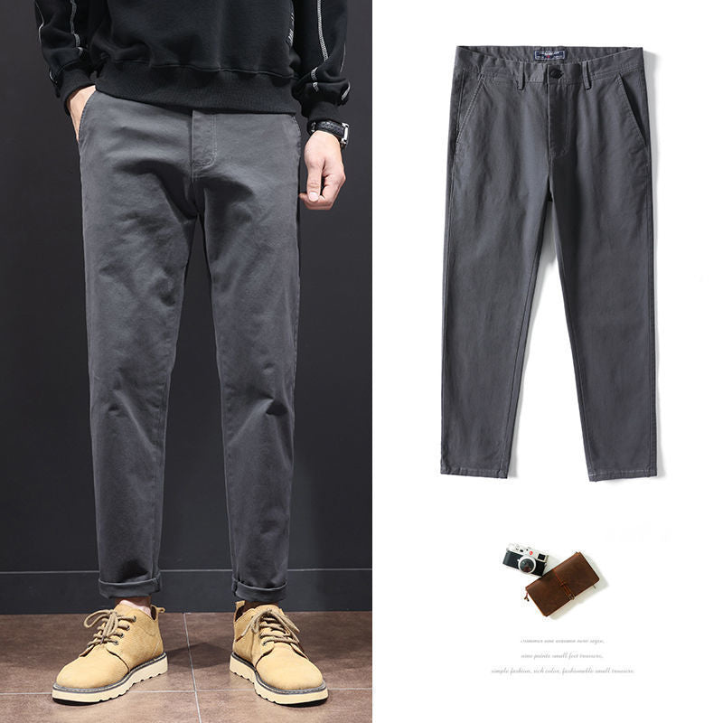 Men's Casual Pants Thin Straight Cropped