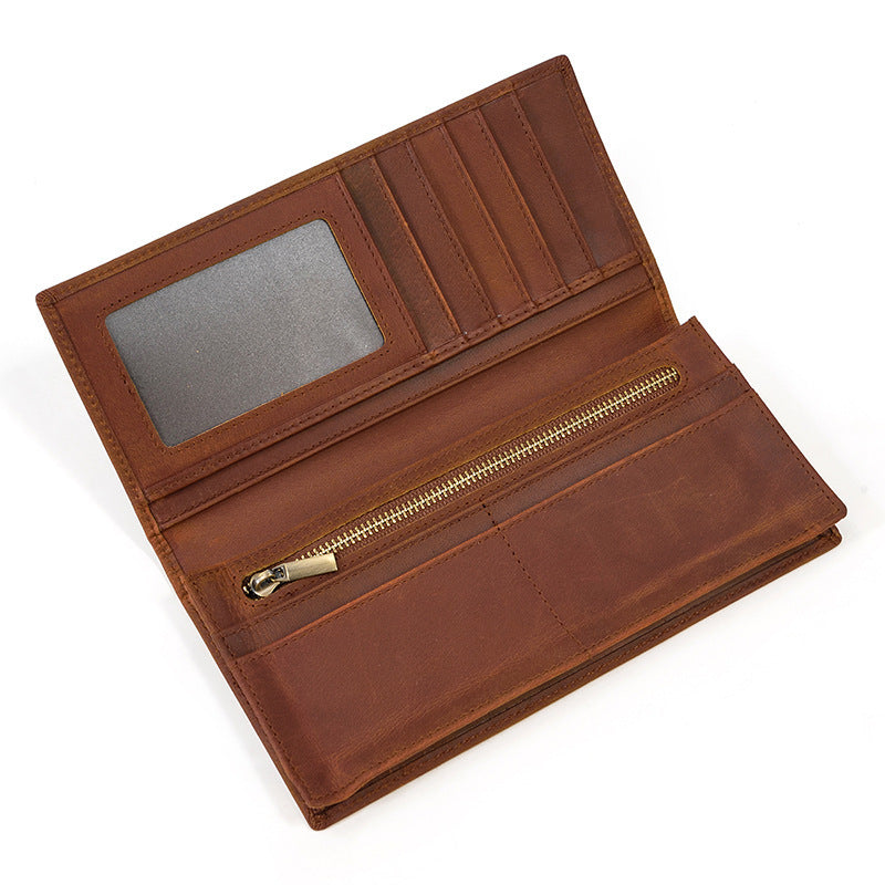 Off Crazy Horse Leather Men's Vintage Leather Wallet