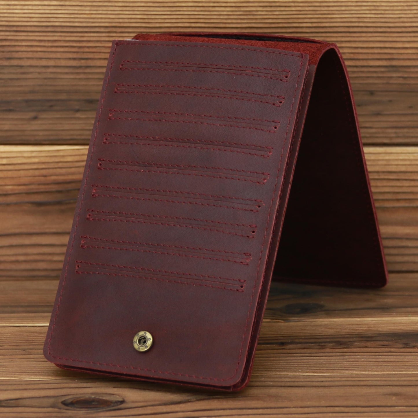 Men's Simple Leather Long Phone Bag