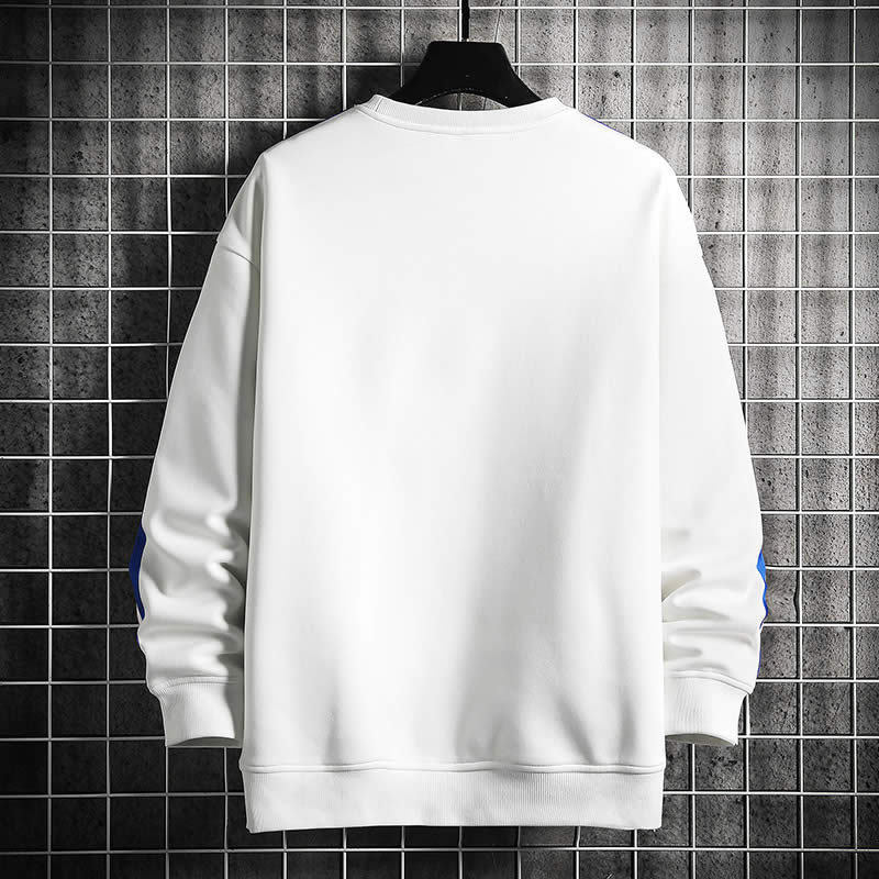 Men's Fashion Casual Round Neck Striped Long-sleeved Sweater