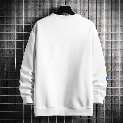 Men's Fashion Casual Round Neck Striped Long-sleeved Sweater