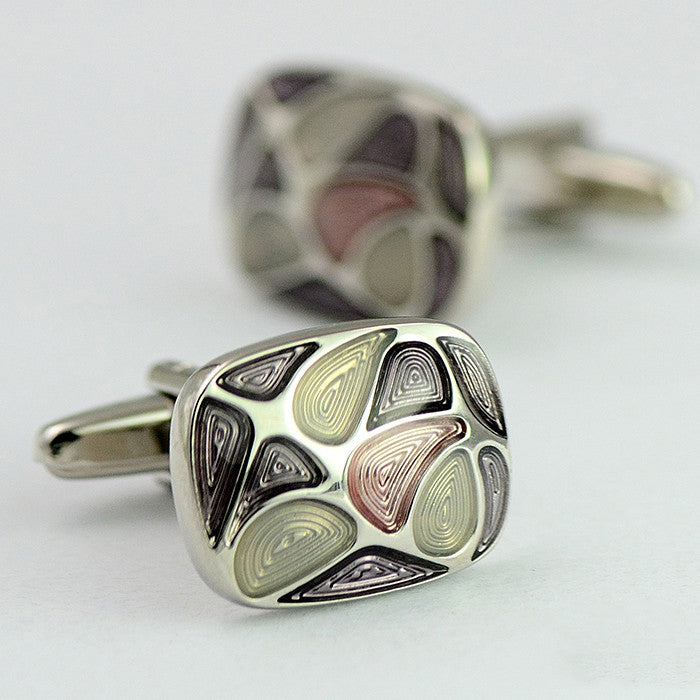 Bohemian Enamel Cufflinks Shirt Buttons